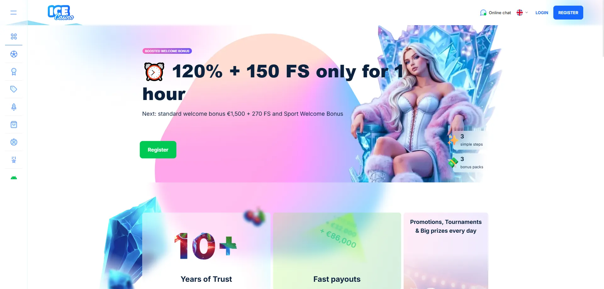 ice casino no deposit bonus — cadastro e código promocional